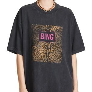 Anine Bing NWT Harley Tee Dress Black Leopard